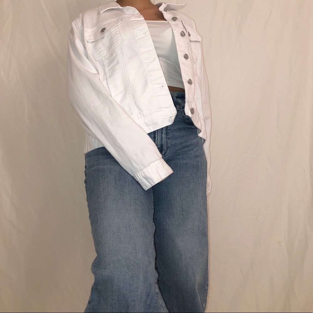 white jean jacket